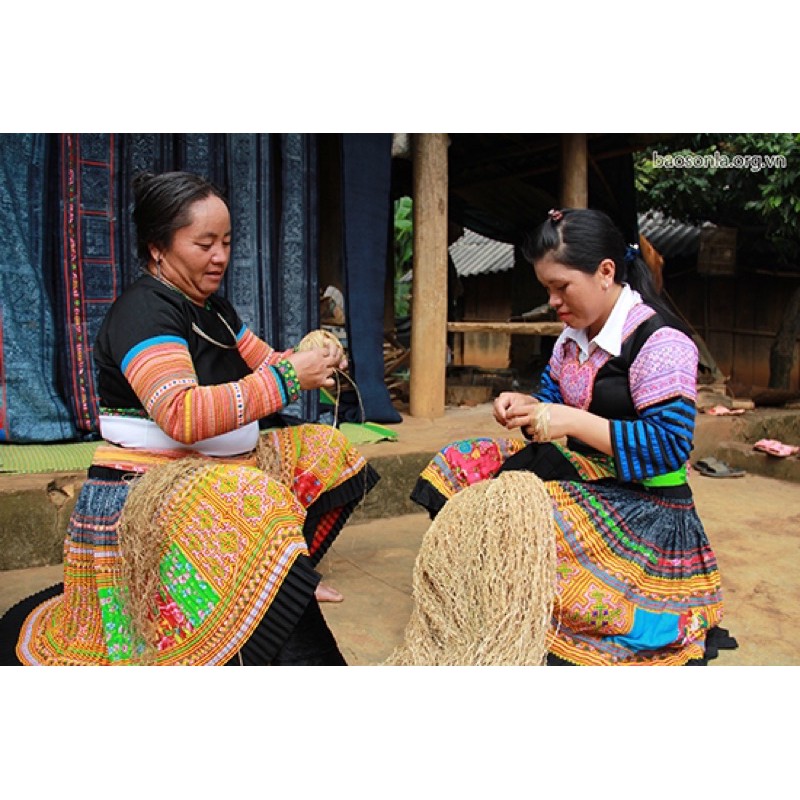 Vải lanh nhuộm chàm