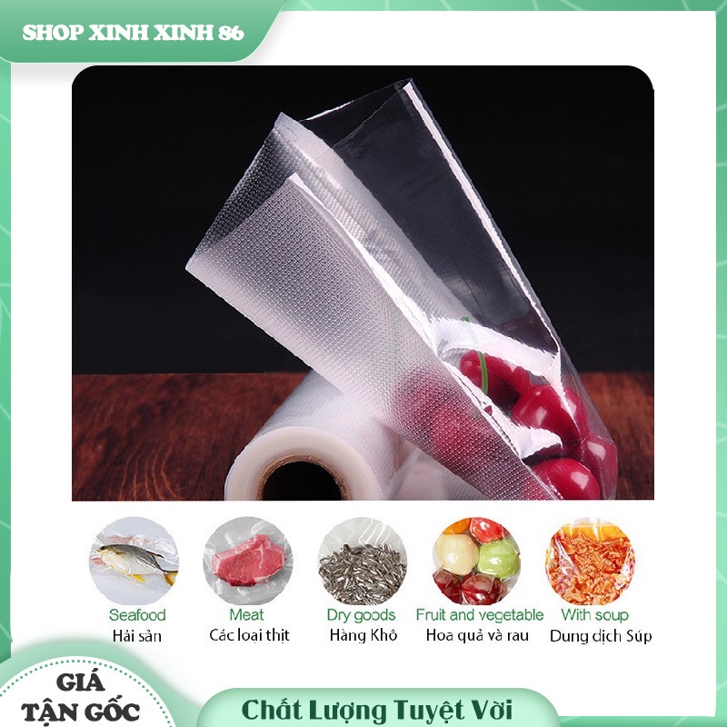 Túi Hút Chân Không Thực Phẩm 1 Mặt Nhám Dạng Cuộn - Cuộn Túi Hút Chân Không