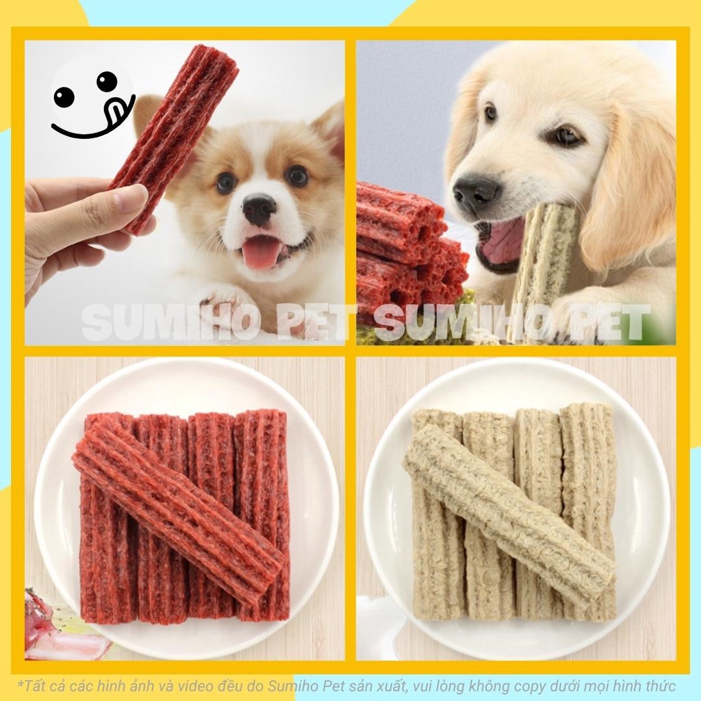 Xương gặm sạch răng vị bò và gà phô mai (16cm/cây) - Bánh thưởng cho chó