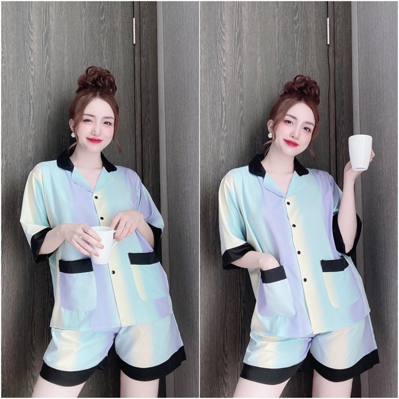 Đồ bộ nữ lụa Nhật bigsize hàng thiết kế, Đồ bộ mặc nhà pijama chất vải mát (50 - 110kg)