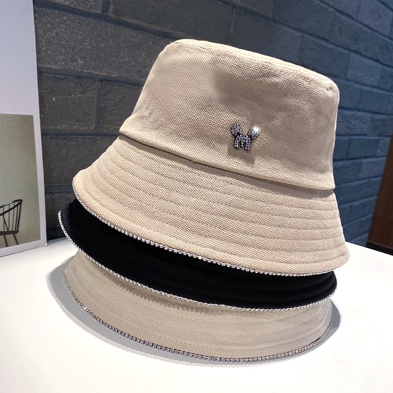Nón Tai Bèo Chống Nắng Xuân Thu Đính Đá Rhinestone Phong Cách Hàn Quốc Dễ Phối Đồ Cho Nữ