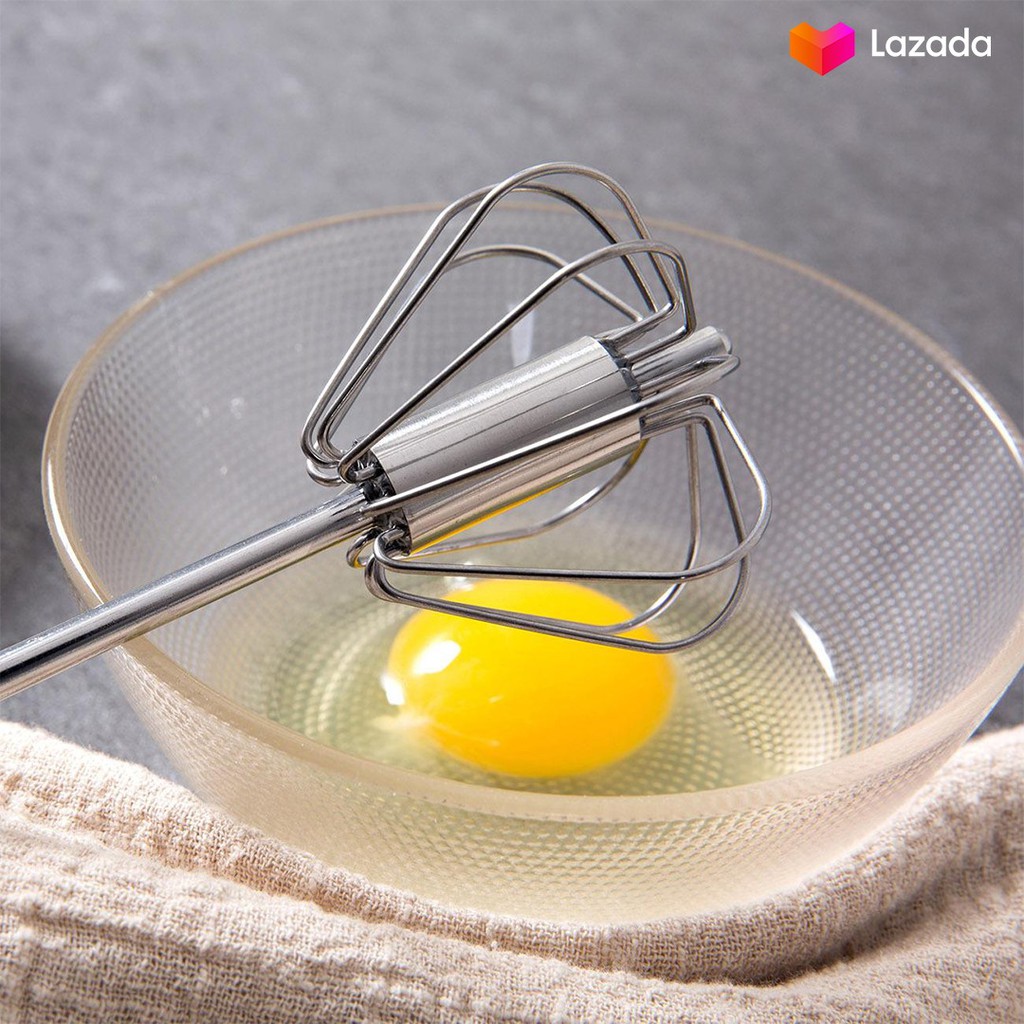 Cây đánh trứng cầm tay bán tự động xoay 360, đánh trứng INOX mini