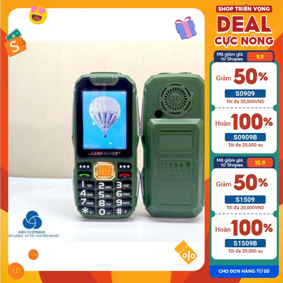 Điện thoại 2 sim Land rover W-2019 loa to, pin khủng dành cho người già,...Bảo hành 12 tháng