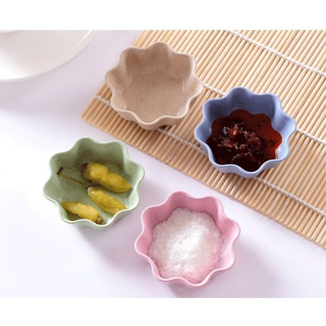 Bát ăn dặm lúa mạch kiểu Nhật mini hình hoa lá xinh xắn dễ thương, hình ngẫu nhiên