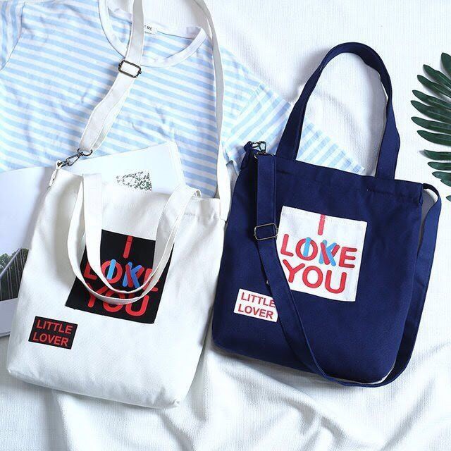 Túi Thời Trang Tote Màu Vàng - I LOVE YOU