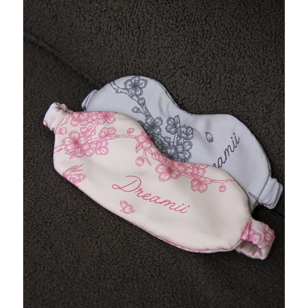 Combo dây buộc tóc scunchies và bịt mắt ngủ lụa DREAMII họa tiết thời trang nữ tính sang trọng