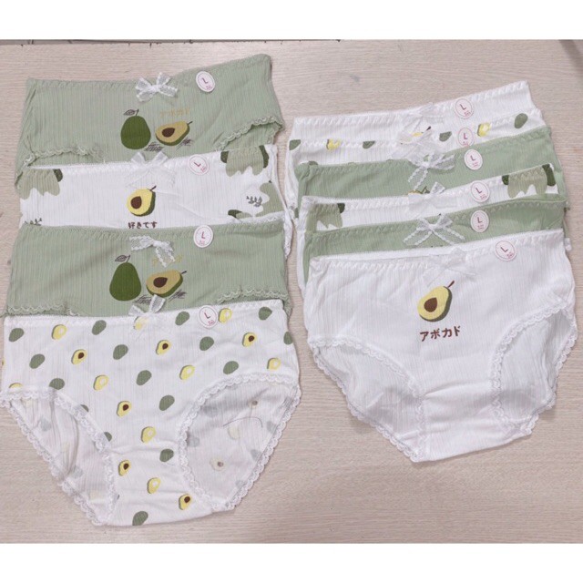 SET 10 CHIẾC Quần lót nữ hình quả bơ dễ thương, quần lót cotton xuất Nhật