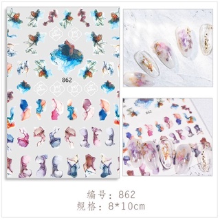 Miếng dán móng tay Miếng dán móng tay cho bé, mực, graffiti, miếng dán dễ thương cho móng tay.