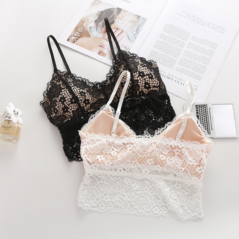 Áo bra nữ ren - Áo croptop ren chun lưng gợi cảm sexy Cavera B628