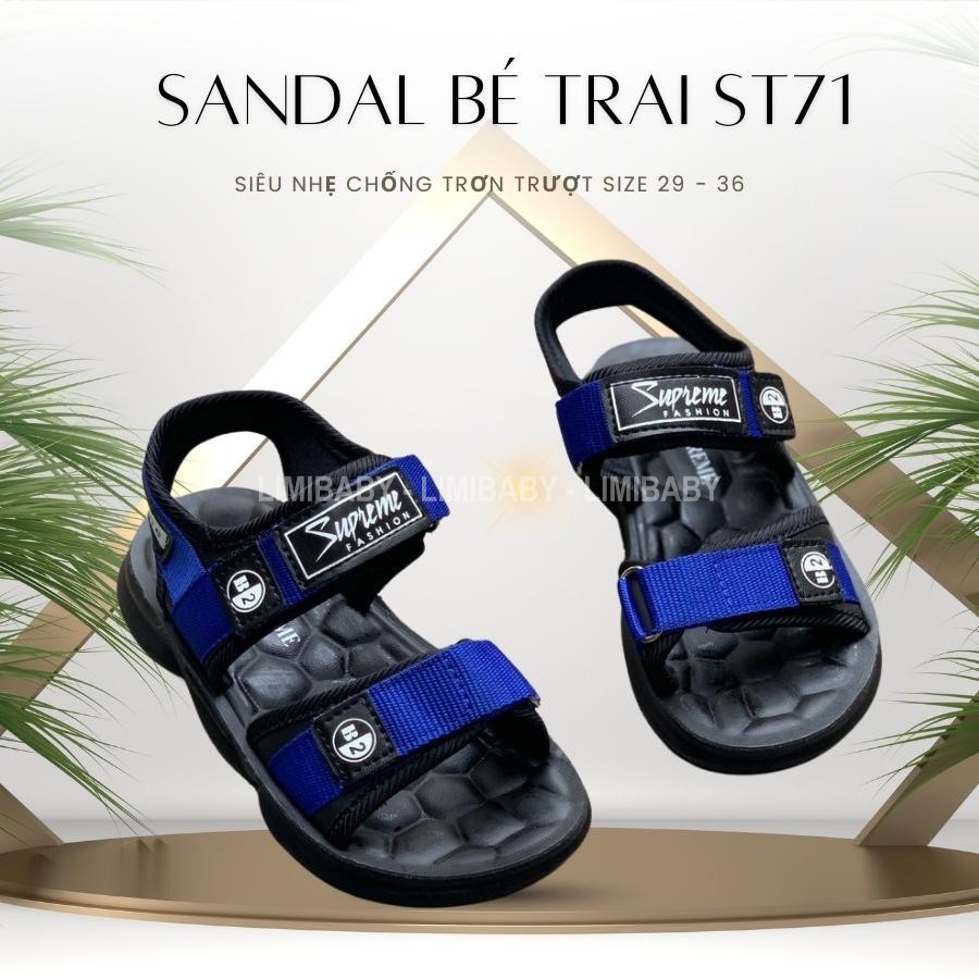 Dép sandal cho bé trai học sinh tiểu trung học 5 - 12 tuổi siêu nhẹ thời trang đi học đi biển phong cách Hàn Quốc ST71