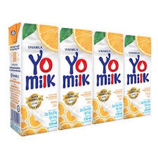 Sữa Chua Uống Yomilk Dâu/Cam Lốc 4 Hộp x 170ml