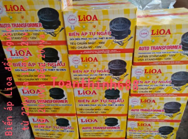 Biến áp đổi nguồn Lioa 1200VA/ 220v ra 120V-100v/ Tặng phích chuyển đổi Lioa