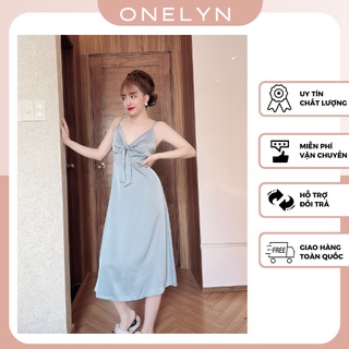 Váy lụa dài maxi latin mặc nhà, váy 2 dây lụa trơn latin Cao Cấp 43 - 70kg
