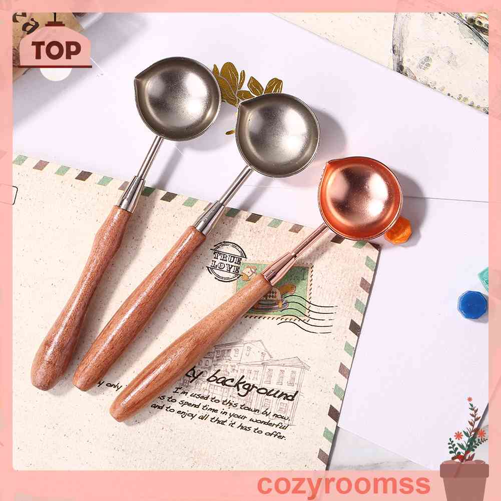 Muỗng Nấu Chảy Sáp Bằng Gỗ Phong Cách Retro Cho Sổ Tay