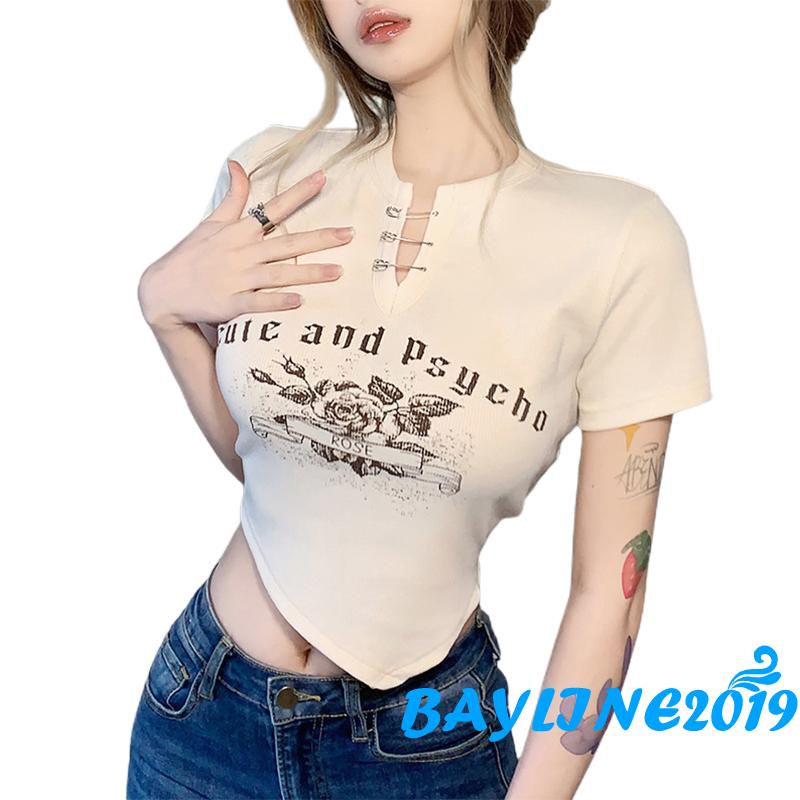 Áo Thun Ngắn Tay In Họa Tiết Phong Cách Cổ Điển Dành Cho Nữ