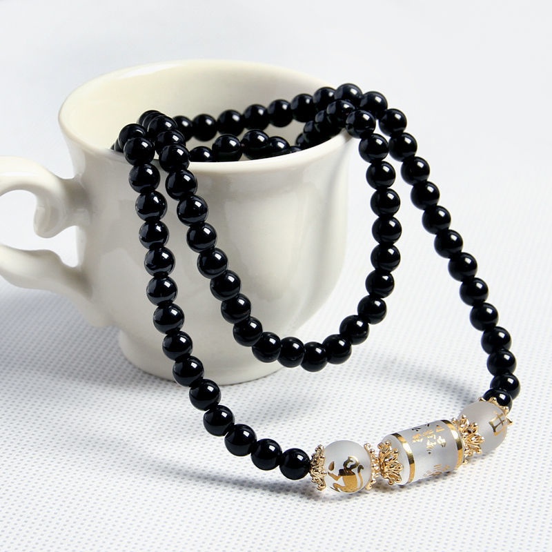 Vòng Tay Chuỗi Hạt Đá obsidian 6mm 8mm Thời Trang Cho Cặp Đôi