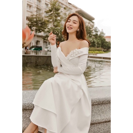 ĐẦM XOÈ DỰ TIỆC TRỄ VAI TAY DÀI size S/m/L/Xl