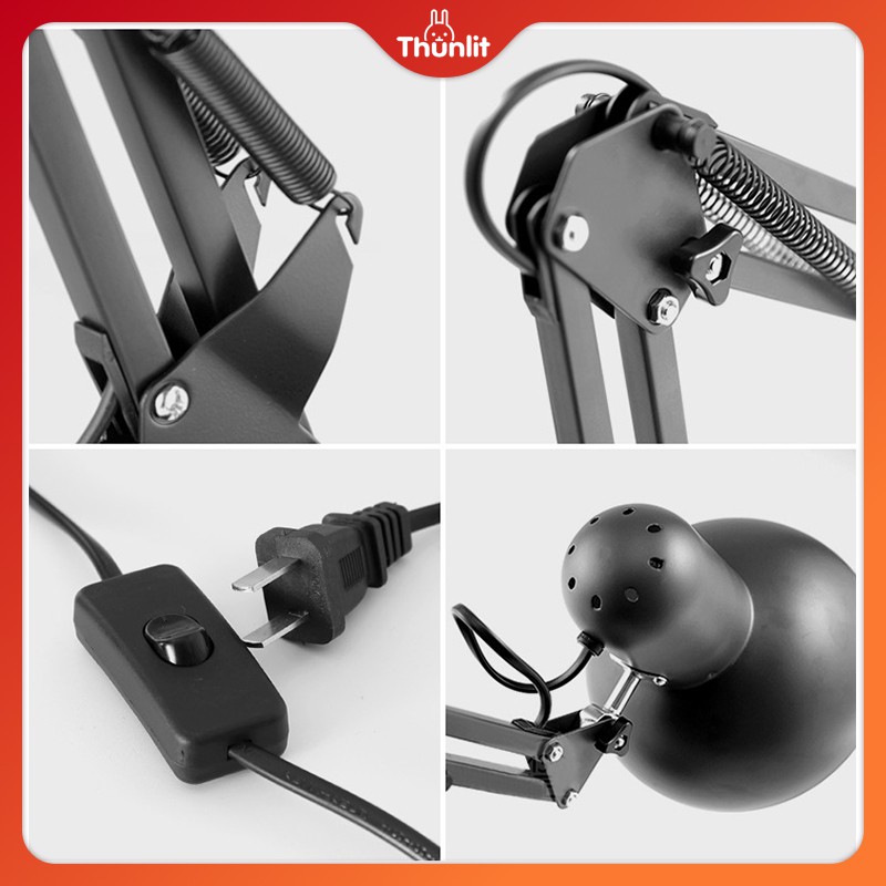 Đèn đọc sách Thunlit bằng kim loại thiết kế có thể đIều chỉnh tiện dụng