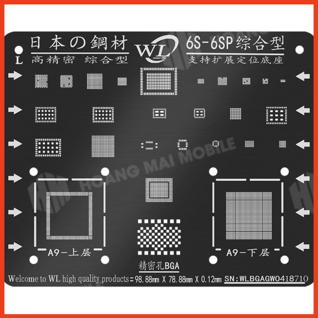 Vỉ WL ĐEN làm chân IC iP 6G đến 13PM
