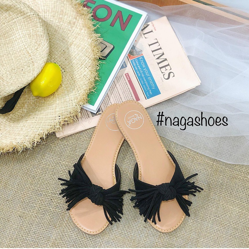 DÉP NAGASHOES MŨI TRÒN NƠ VẢI SỢI NAD69