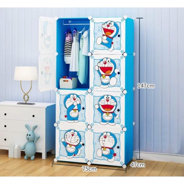 FREESHIP 99K TOÀN QUỐC_TỦ NHỰA QUẦN ÁO LẮP GHÉP 8 Ô SÂU 47cm. Tặng 1 treo đồ