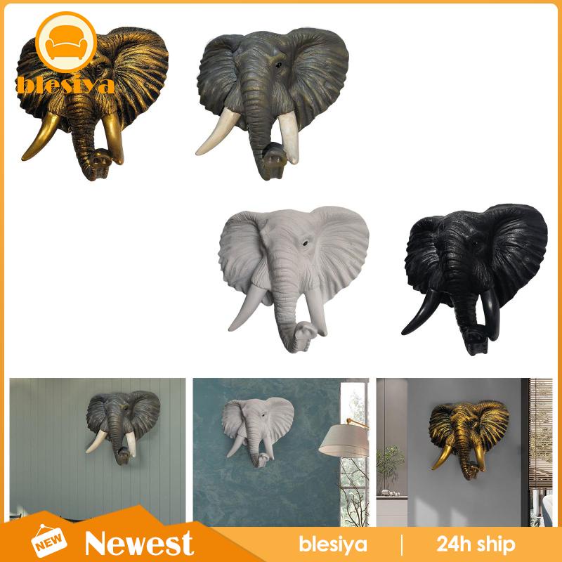 [Blesiya] Bức Tượng Đầu Voi Polyresin Thêm Sành Điệu Thêm Vào Bất Kỳ Phòng