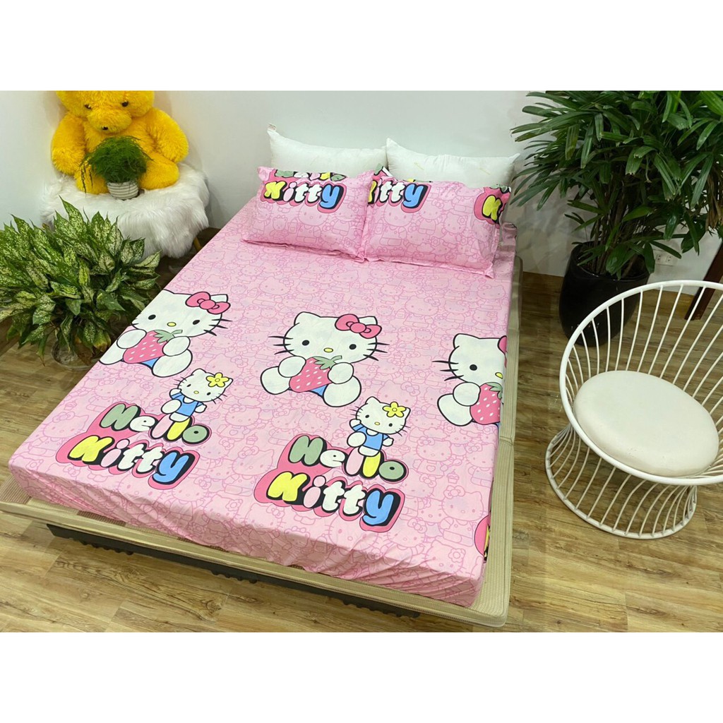 Bộ chăn phao ga gối poly cotton MẪU - kitty