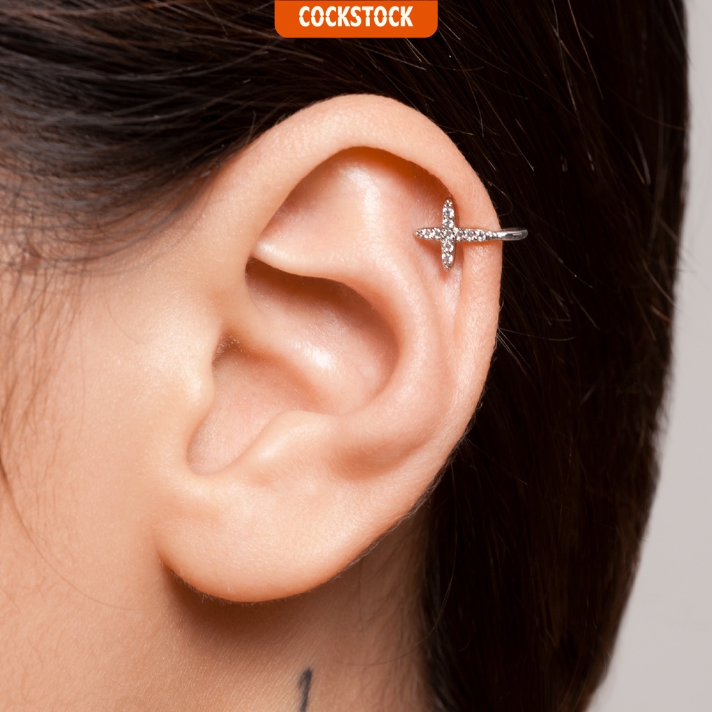 Khuyên kẹp tai - mũi Diamond Cross CockStock