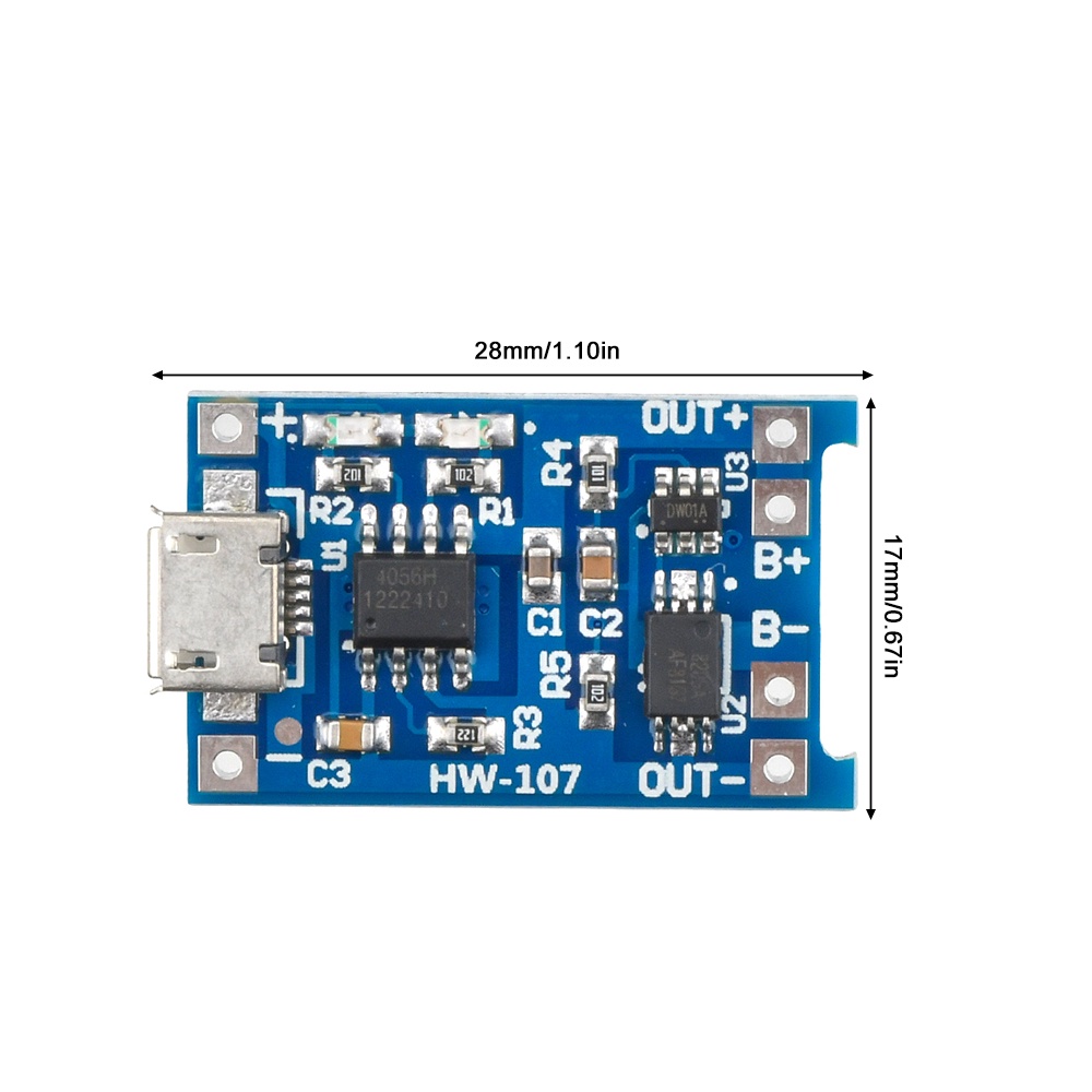 Mô đun sạc pin Lithium Micro Usb 5v 1a 18650 Tc4056A chuyên dụng