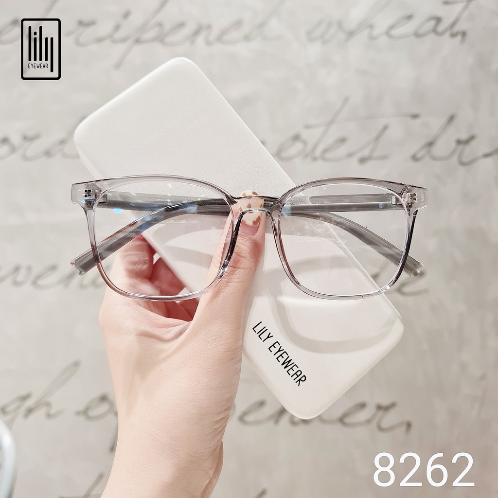 Kính mắt nam nữ Lilyeyewear mắt vuông to chất liệu nhựa dày dặn chắc chắn thời trang 8262 | BigBuy360 - bigbuy360.vn
