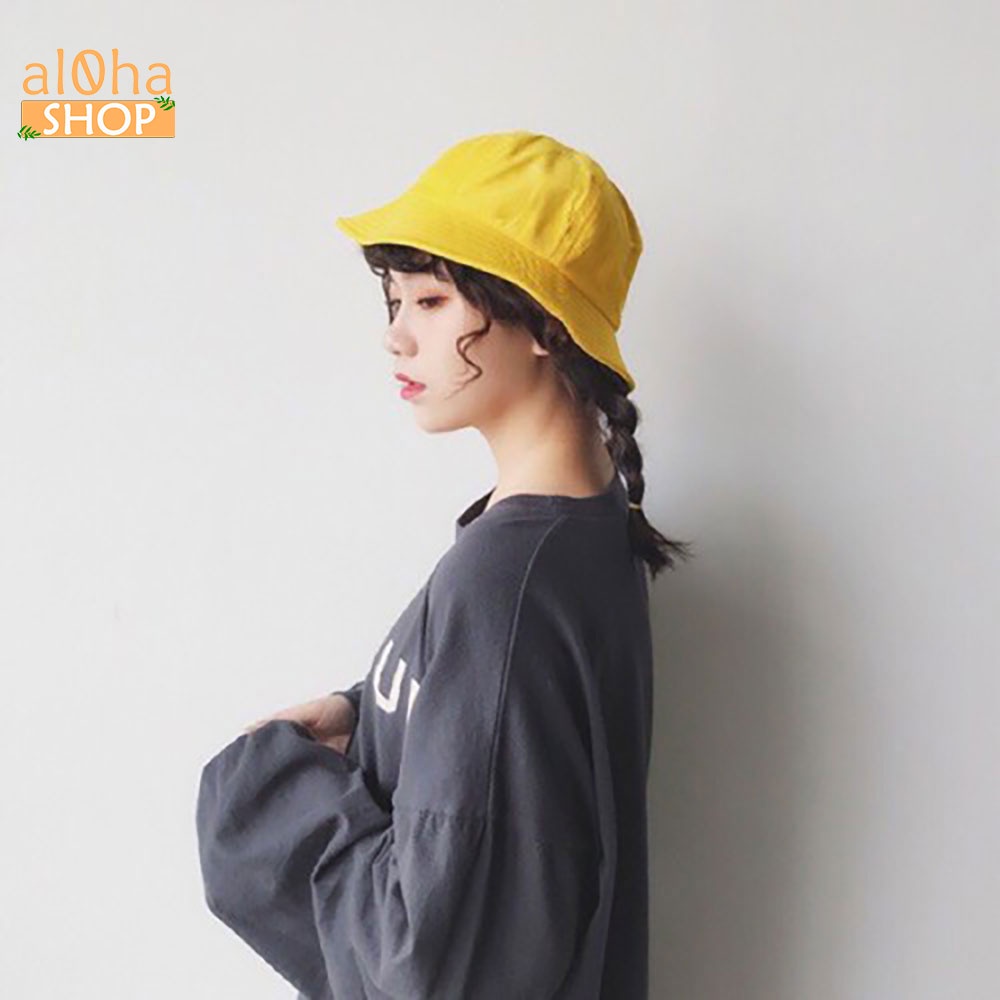 Nón bucket 2 mặt vành tròn trơn - mũ tai bèo Ulzzang phong cách, cá tính Unisex nam nữ - al0ha Shop