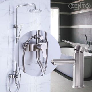 Combo sen cây & vòi lavabo inox304 zento KM107