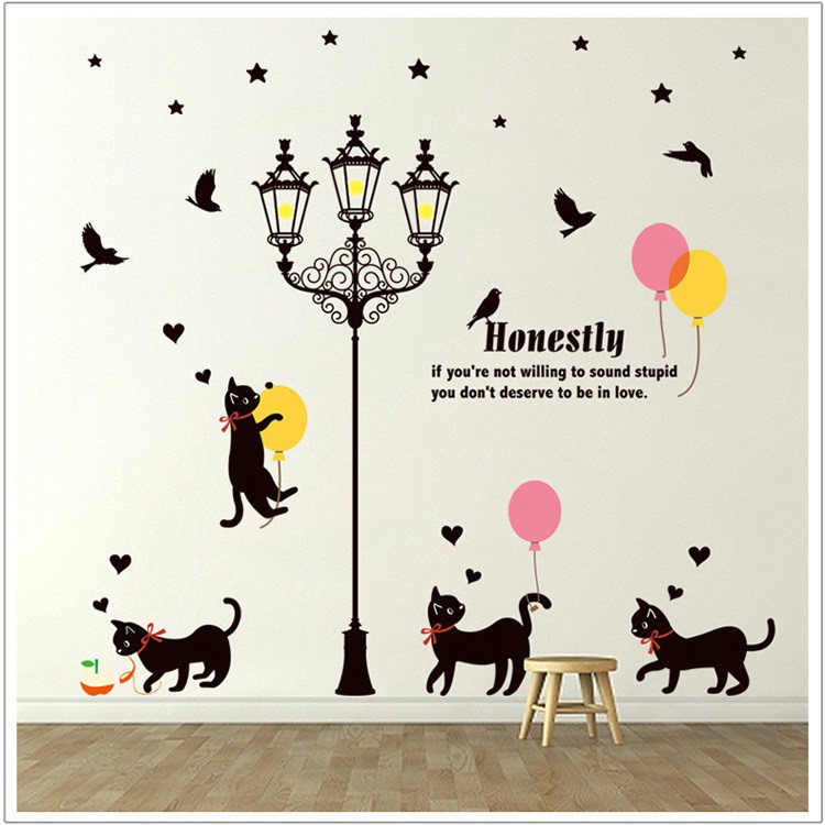 Decal dán tường Mèo con tinh nghịch 2