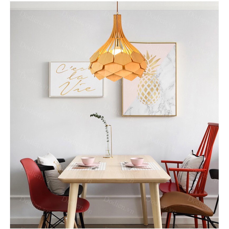 Đèn gỗ trang trí độc đáo mẫu hoa lài