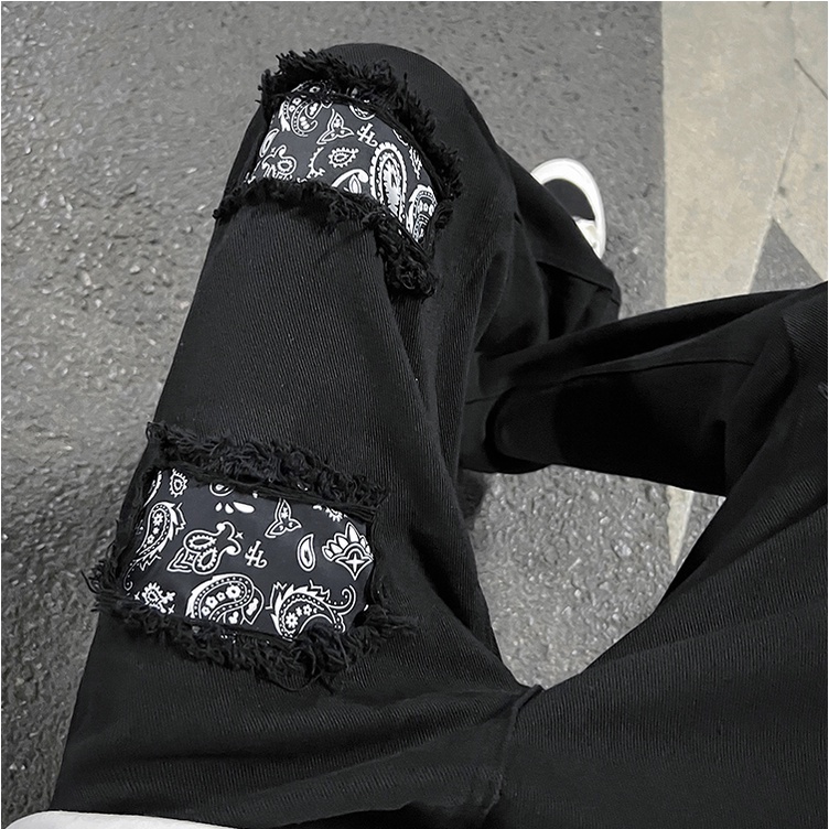 QuầN Bò TrơN Nam Quần Jeans Dài Ống Đứng Thời Trang Hàn Quốc Cho Nam QuầN Jeans Đen Nam QuầN Jean Nam Đen RáCh