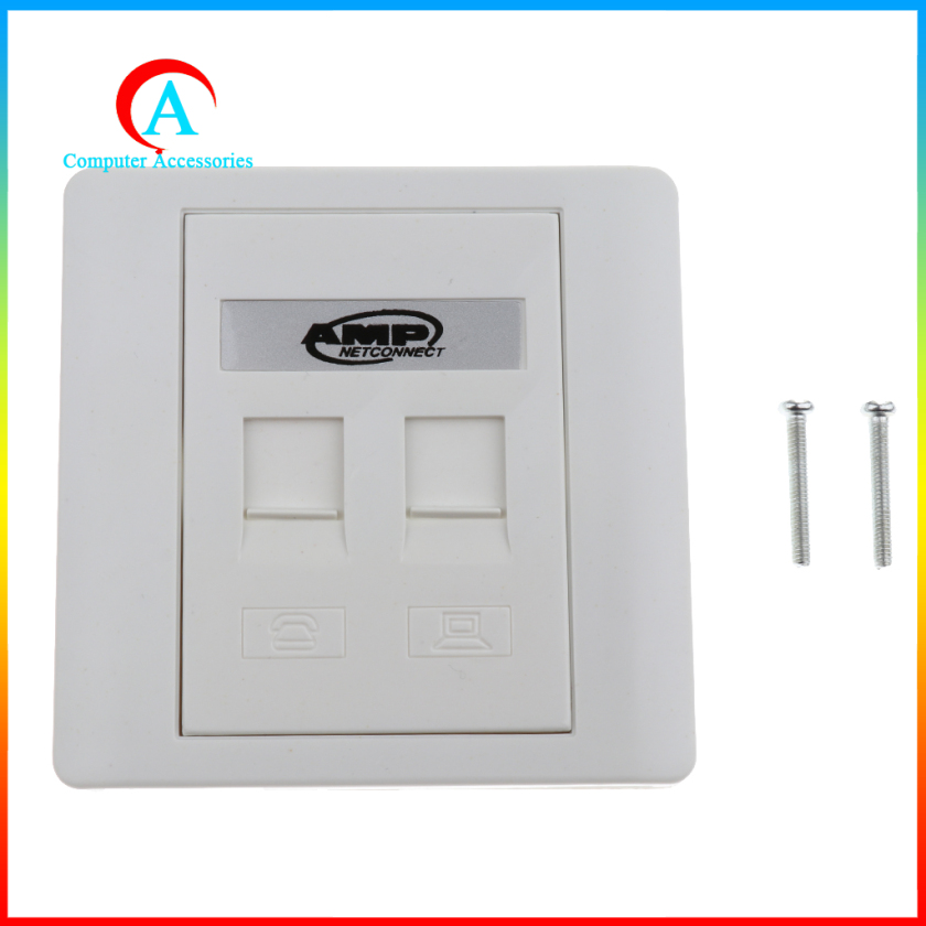 Ổ Cắm Gắn Tường 2 Cổng Rj45 / Rj11 | BigBuy360 - bigbuy360.vn