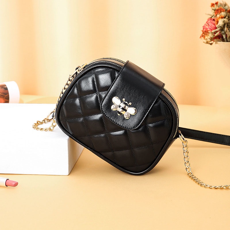 Túi đeo chéo IELGY phối hình thoi có dây xích thời trang dành cho nữ