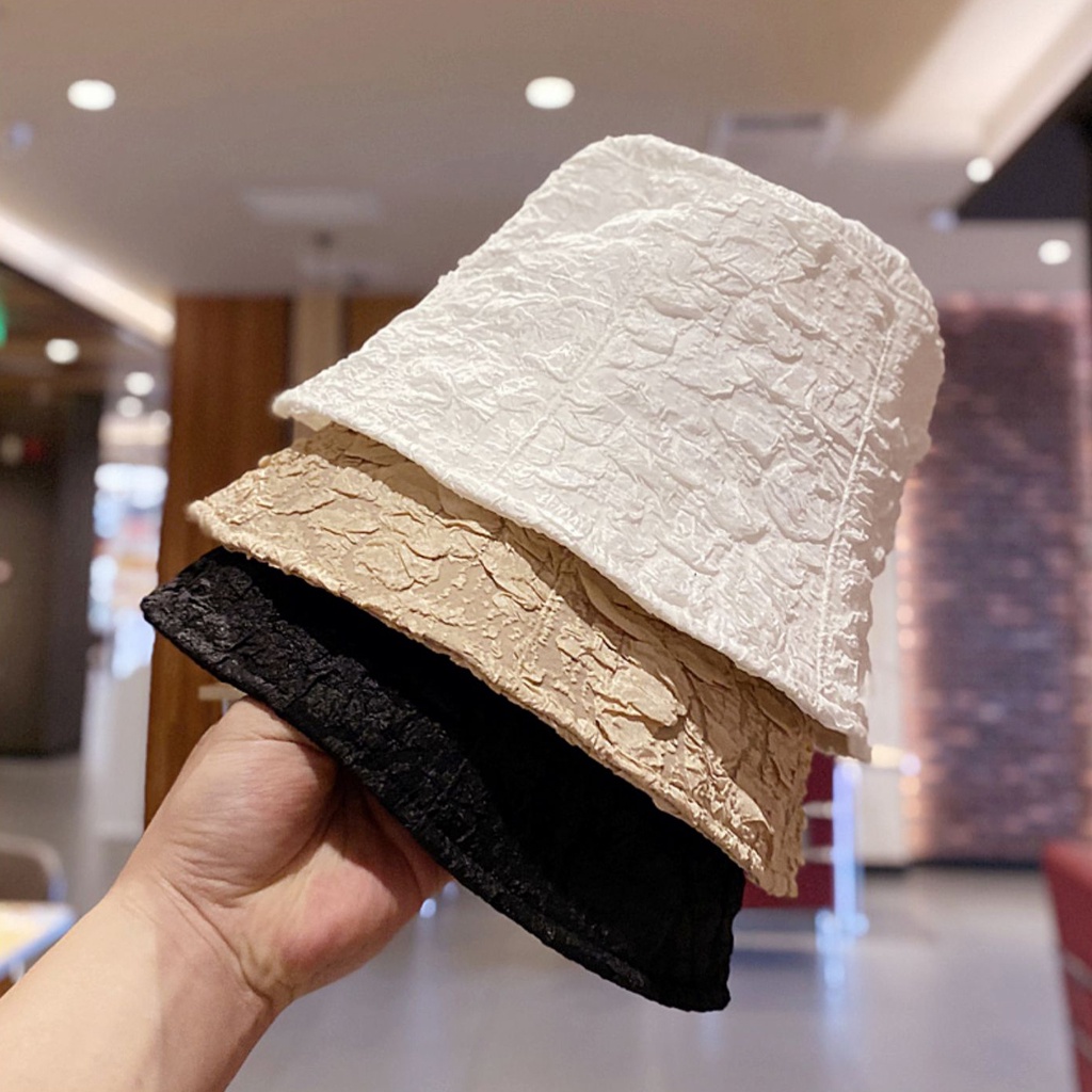 Mũ Vải Xô Vân Nhăn Sần Kiểu Hàn Nón Vải Ngư Dân Hot Trend P2187