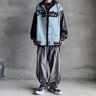 Áo khoác bomber varsity jacket form rộng