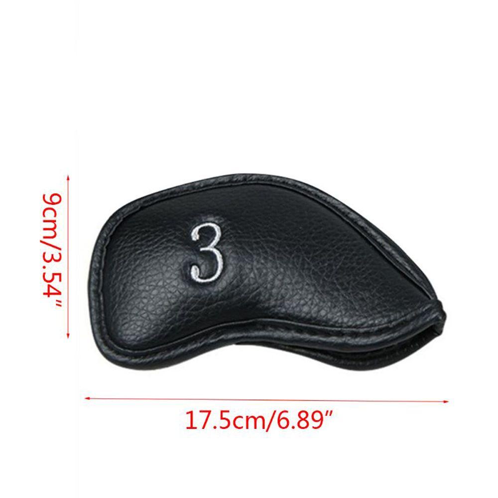 ELLSWORTH Set 12 Vỏ Bọc Bảo Vệ Đầu Gậy Đánh Golf Bằng Sắt Màu Đen