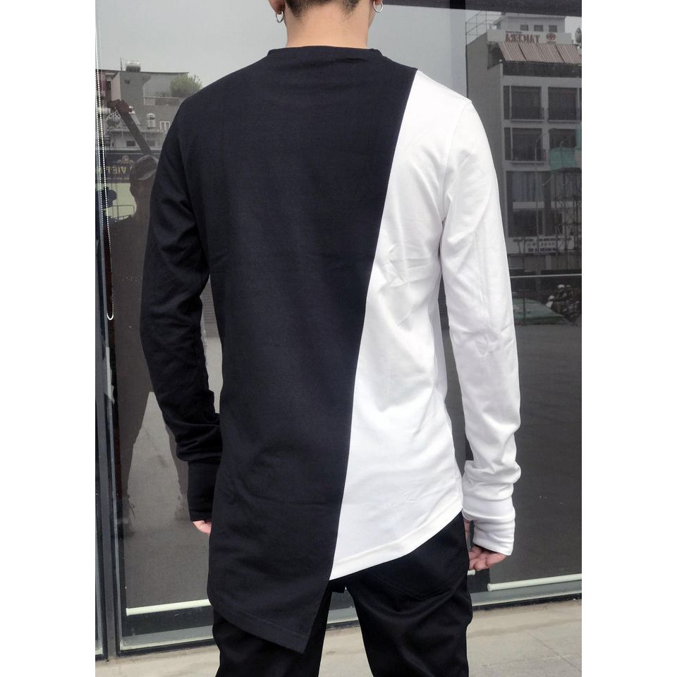 Áo thun dài tay đen trắng Lexuza 020 | BigBuy360 - bigbuy360.vn