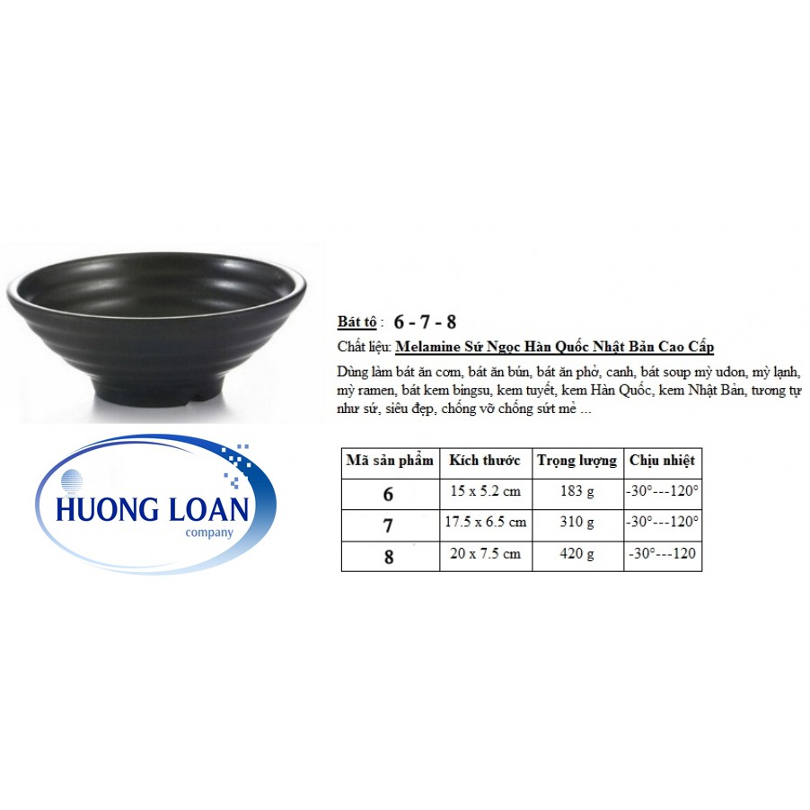 Tô, bát đen mờ đựng chè - chè sầu - Kem - Mỳ Hàn Quốc ( Nhập Khẩu)