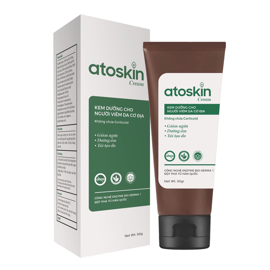 KEM DƯỠNG ẨM CHO NGƯỜI VIÊM DA CƠ ĐỊA ATOSKIN CREAM 50G CHÍNH HÃNG - 10663