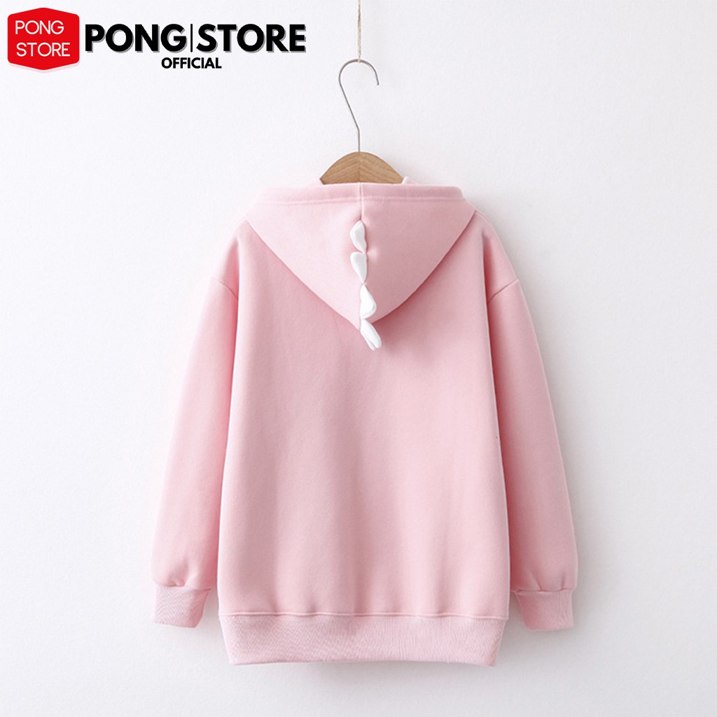 Áo hoodie nữ form rộng KHỦNG LONG phong cách hàn quốc, áo khoác hoodie chất nỉ có túi hộp phía trước