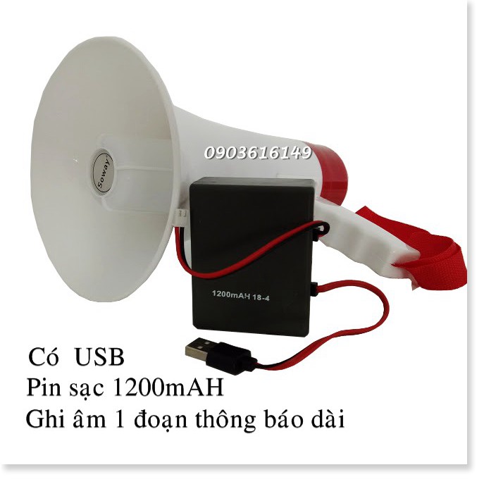 Loa phóng thanh cầm tay có sạc / USB / khe đọc thẻ nhớ Soway HTY-687U