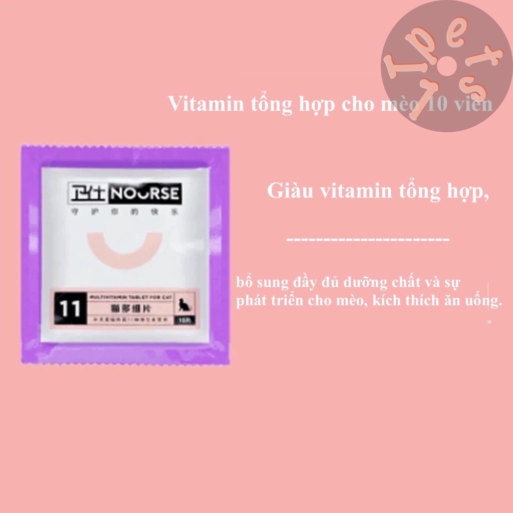 VIÊN NHAI NOURSE BỔ SUNG VITAMIN CHO CHÓ MÈO (GÓI 10 VIÊN)