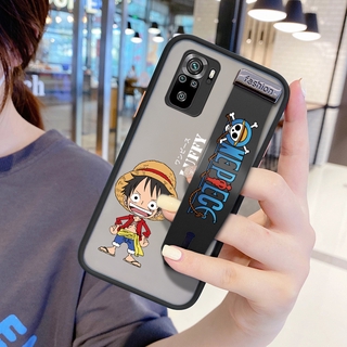 (Có Vỏ Dây Đeo Tay) Dành Cho Xiaomi Redmi Note 10 4G Note 10S Note10 Pro Anime Case Luffy Cover Phim Hoạt Hình Chống Sốc Mặt Sau Mờ Bảo Vệ Toàn Bộ Ống Kính Vỏ Điện Thoại