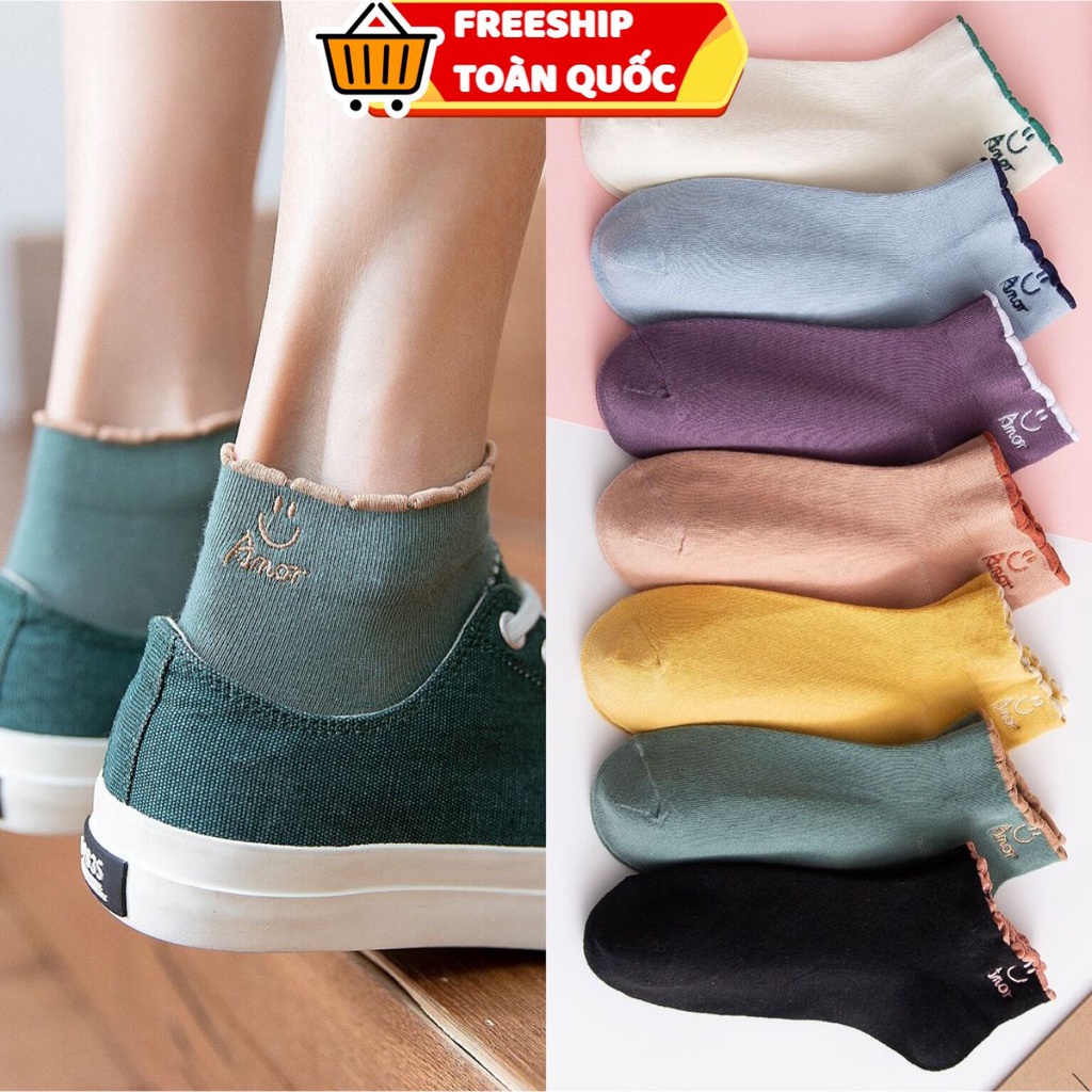 PVN20037 Set 10 đôi tất ngắn cổ siêu cute chất cotton mềm mịn T2 .