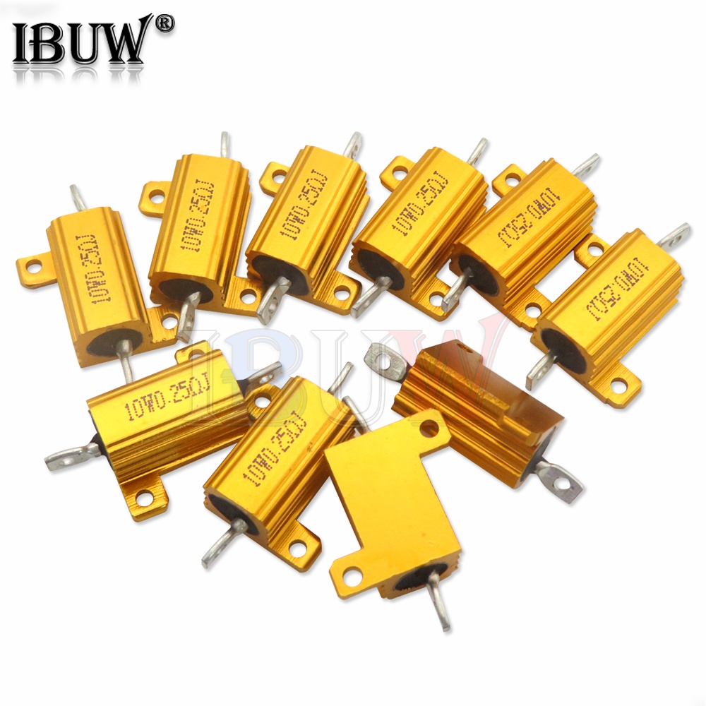 1 Điện Trở Kim Loại Nhôm RX24 10W 0.01~30K 1 2 3 5 6 8 10 20 100 150 200 300 500 1K 10K ohm