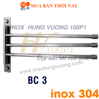 Máng vắt treo khăn 3 chia inox 304 cao cấp bc 3